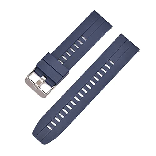 PLACKE 22mm Gummi -Uhrband -Fit for Samsung 46 mm Schnellfreisetzungsgurt -Uhren -Armband Passform for Gear S3 FIT for HUAWEI GT 46 mm/Anpassung for EHREN Fit for Magic Armband Band (Color : Blue-si von PLACKE