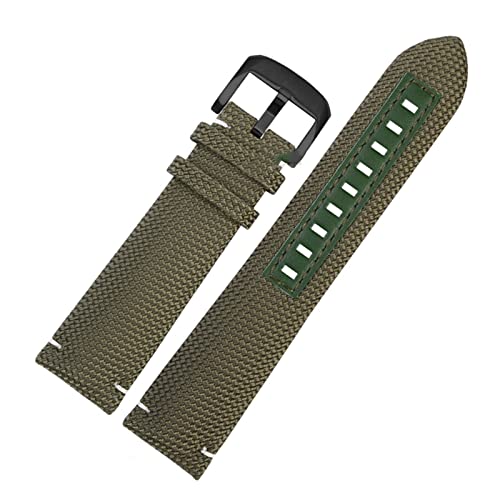 PLACKE 22mm Nylon Canvas Uhrengurt Sport wasserdichtes Leder Armband Bandgürtel for Mido Fit for Ozean Fit for Stern M042.430 Accessoires (Color : Army Green03, Size : 22mm) von PLACKE