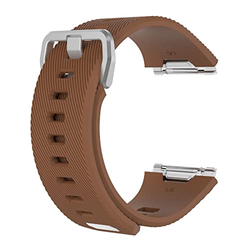 PLACKE Armbands Wasser Welligkeit Silber Schnalle Armband for Fitbit Ionische Silikonkautschuk Wasserdichte Uhrenarmband (Color : 4, Size : Large Size) von PLACKE