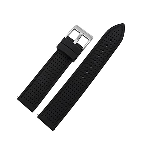 PLACKE 18 mm 20 mm 22 mm 24 mm atmungsaktives Silikongurt Smart Watchband Fit for Huawei FIT for SAMSUNG WATCH SPORT SOFT GUMMEL BRAKETBRATOMBAGE Accessoires (Color : 1black-blackline, Size : 24mm) von PLACKE