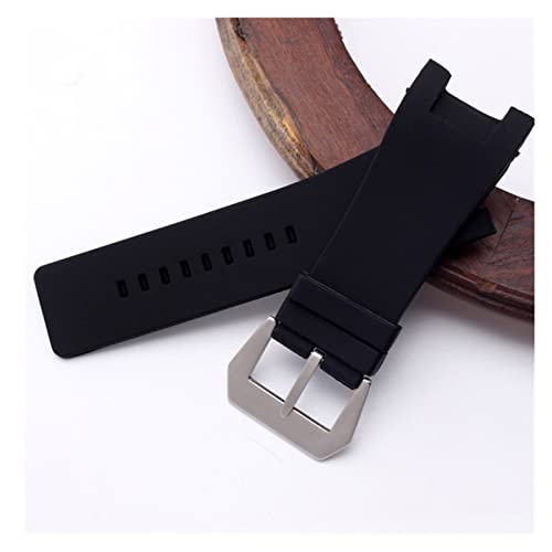 PLACKE Black Gummi Watch Band Strap Fit for DZ1215 / DZ1216 / DZ4246 / DZ4287 / DZ4287 Ersatzprogner Silikon wasserdichte Uhrenarmband-Handgelenk von PLACKE