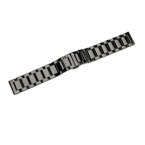 PLACKE Edelstahl Schnellveröffentlichung Watchband 18mm 20 mm 22 mm 24mm Deployment Schnalle Ersatz Armband Uhrenbandband (Color : Polished Black, Size : 20mm) von PLACKE