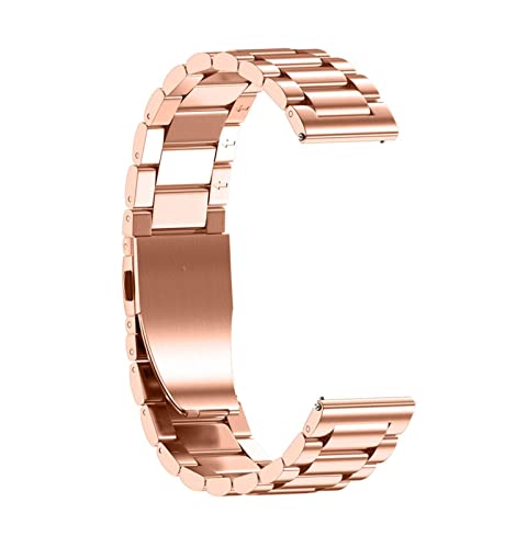 PLACKE Edelstahlbandgurt fit for Samsung Fit for Galaxy Watch 42 mm 46 mm Armband Metal Watch Band 18mm 20 mm 22 mm golden schwarz (Color : Rose gold, Size : 18mm) von PLACKE