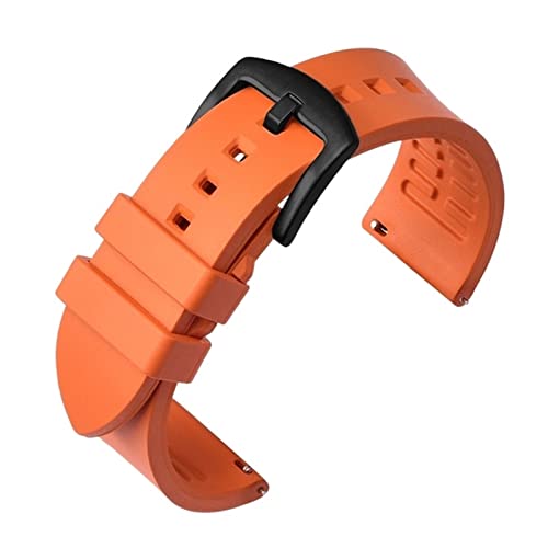 PLACKE 19mm 20mm 21mm 22 mm 24mm Gummi -Uhrband -Ersatz Armband Passform for Huawei Gt Sport Silikongurt (Color : Orange-black, Size : 19mm) von PLACKE