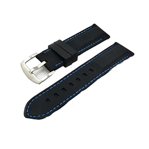 PLACKE Generic Watchband Silicon Gummi -Uhr -Gurtbänder wasserdicht 20mm 22 mm 24 mm 26 mm Uhrengürtel (Color : Blue, Size : 26mm) von PLACKE