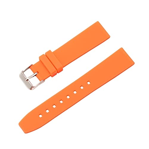 PLACKE Generische Uhrengurte for Sport Uhr Silikon Gummi -Uhr -Band Handgelenksgürtel Armband 16mm 18 mm 20 mm 22 mm 24 mm 26 mm 28mm 28 mm (Color : Orange, Size : 16mm) von PLACKE