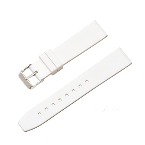 PLACKE Generische Uhrengurte for Sport Uhr Silikon Gummi -Uhr -Band Handgelenksgürtel Armband 16mm 18 mm 20 mm 22 mm 24 mm 26 mm 28mm 28 mm (Color : White, Size : 28mm) von PLACKE