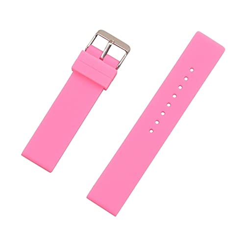 PLACKE Generisches Gummi -Uhr -Gurtgürtel Schwarz weiß rosa Diving Sport Uhrengurt Armbänder for Männer 12mm 14mm 16 mm 18 mm 20 mm 22 mm 24 mm (Color : Pink, Size : 16mm) von PLACKE