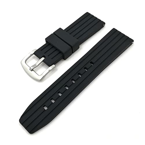 PLACKE Generisches Watchband 20mm 22 mm 24 mm Schnellfreisetzungsgummi -Gurtbänder wasserdichte Uhrenbandgürtelzubehör (Color : Black, Size : 22mm) von PLACKE