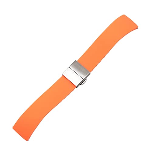 PLACKE Gummi -Träger Schmetterling Schnallen Armbandbandband Accessoires 14mm 16mm 18 mm 20 mm 22 mm Schnellveröffentlichungswache for Männer Uhr (Color : Orange, Size : 18mm) von PLACKE