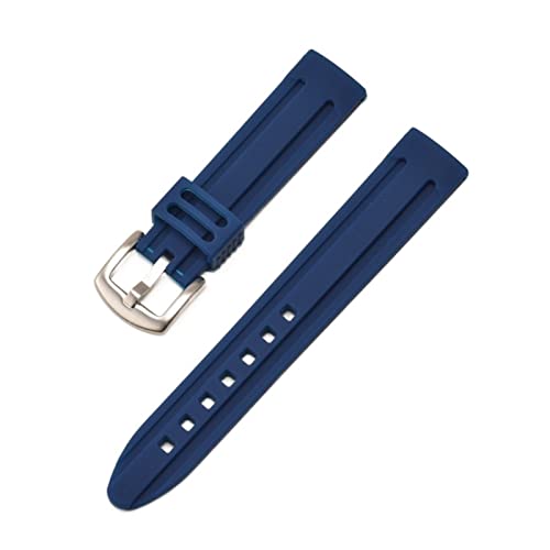 PLACKE Gummi -Uhr -Gurtgürtel Schwarz weiß rosa Diving Sport Uhrengurt Armbänder for Männer 18mm 20 mm 22 mm 24 mm (Color : Dark blue, Size : 18mm) von PLACKE