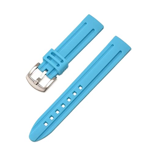 PLACKE Gummi -Uhr -Gurtgürtel Schwarz weiß rosa Diving Sport Uhrengurt Armbänder for Männer 18mm 20 mm 22 mm 24 mm (Color : Light blue, Size : 20mm) von PLACKE