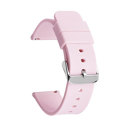 PLACKE Gummi -Uhren -Gurtband -Water -of -Watchband 14 16 18 mm 20mm 22 mm 24 mm Gurt Schwarz Schnalle Fit for Samsung Fit for Huawei Sport Watch (Color : Pink 01, Size : 18mm) von PLACKE