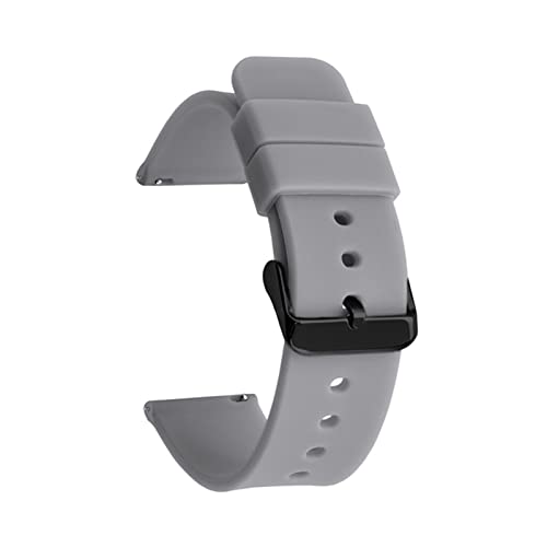 PLACKE Gummi -Uhren -Gurtband -Water -of -Watchband 14 16 18 mm 20mm 22 mm 24 mm Gurt Schwarz Schnalle Fit for Samsung Fit for Huawei Sport Watch (Color : Grey 02, Size : 18mm) von PLACKE