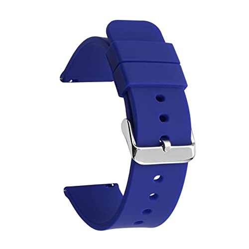 PLACKE Gummi -Uhren -Gurtband -Water -of -Watchband 14 16 18 mm 20mm 22 mm 24 mm Gurt Schwarz Schnalle Fit for Samsung Fit for Huawei Sport Watch (Color : Royal blue 01, Size : 22mm) von PLACKE