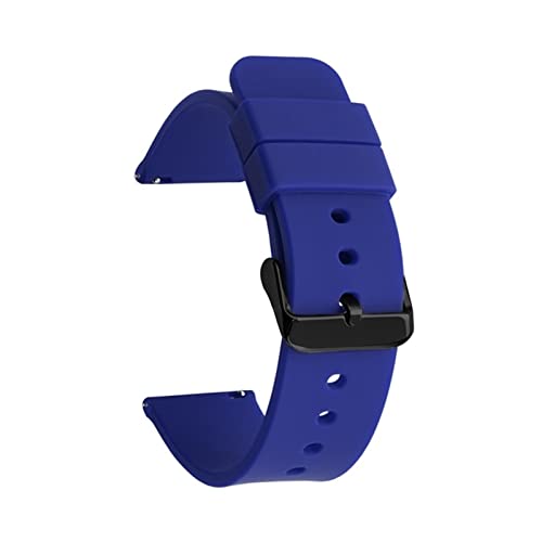 PLACKE Gummi -Uhren -Gurtband -Water -of -Watchband 14 16 18 mm 20mm 22 mm 24 mm Gurt Schwarz Schnalle Fit for Samsung Fit for Huawei Sport Watch (Color : Royal blue 02, Size : 24mm) von PLACKE