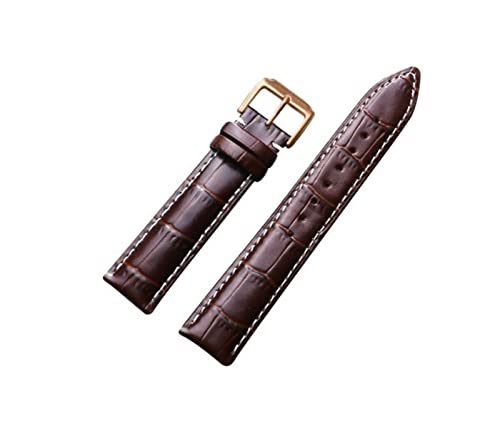 PLACKE Leder-Uhrenarmbänder 12/14/16/17/18/19/20/22/24 mm, Stahl, Dornschließe, Armband, Handgelenk, Gürtel, 19 mm, Naturfaser, Achat von PLACKE