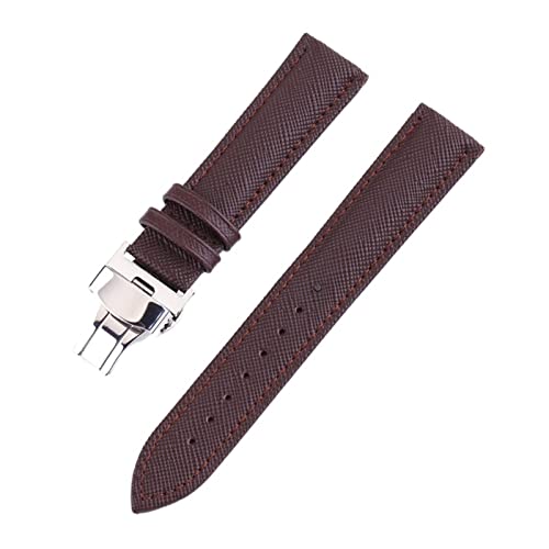 PLACKE Leder Watchband Männer Frauen Uhr Band 24mm 22 mm 20 mm 18mm 16mm 14mm 14mm 12 mm Uhr Uhrengurt Gürtband Bänder Armband (Color : Brown, Size : 18mm) von PLACKE