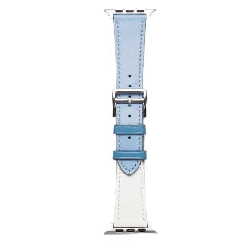 PLACKE Lederschleife Armband Gürtelbanduhr 6 SE 5 4 42mm 38mm 44mm 40mm Strap Fit for iWatch 6 5 4 Uhrenband (Color : Blue Pink, Size : 38 or 41MM) von PLACKE