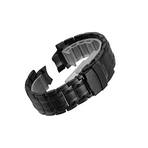 PLACKE Metall Armbandband Armband for Casio Fit for EFID EFX-500D EFX500D EFX-500 Smartwatch-Edelstahl-Uhrenbänder (Color : Black) von PLACKE