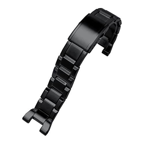 PLACKE Metallgurt GST-W300 GST-400G GST-B100 GST-2100 S100D/S110D/W110 Edelstahl-Wachband-Armbandzubehör for Casio for G-Shock geeignet (Color : Black) von PLACKE