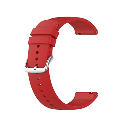 PLACKE Mode-feste Farbarmband for Huawei-Uhr 3 Watch3 GT2 GT 2. Pro GT 2E Smartwatch-Zubehör-langlebiger Silikon-Armband (Color : Red silver Button, Size : GT 2e) von PLACKE
