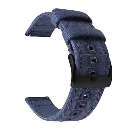 PLACKE Release Watch Armband for Männer Frauen Premium Nylon Uhr fit for Samsung Fit for Galaxy Fit for Huawei Uhr fit for Hamilton Fit for Khaki 18mm 20mm 22 mm (Color : Blue-black buckle, Size : 2 von PLACKE