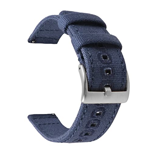 PLACKE Release Watch Armband for Männer Frauen Premium Nylon Uhr fit for Samsung Fit for Galaxy Fit for Huawei Uhr fit for Hamilton Fit for Khaki 18mm 20mm 22 mm (Color : Blue-silver buckle, Size : von PLACKE