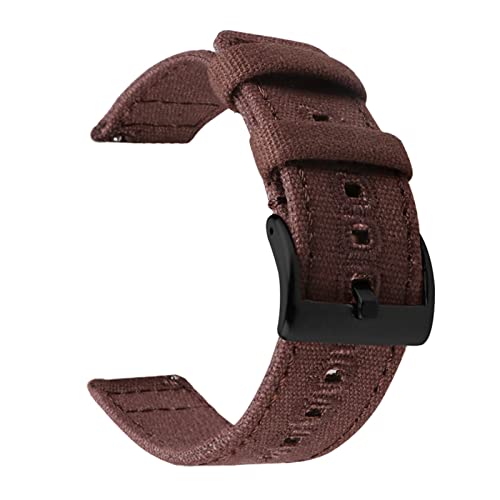 PLACKE Release Watch Armband for Männer Frauen Premium Nylon Uhr fit for Samsung Fit for Galaxy Fit for Huawei Uhr fit for Hamilton Fit for Khaki 18mm 20mm 22 mm (Color : Brown-black buckle, Size : von PLACKE