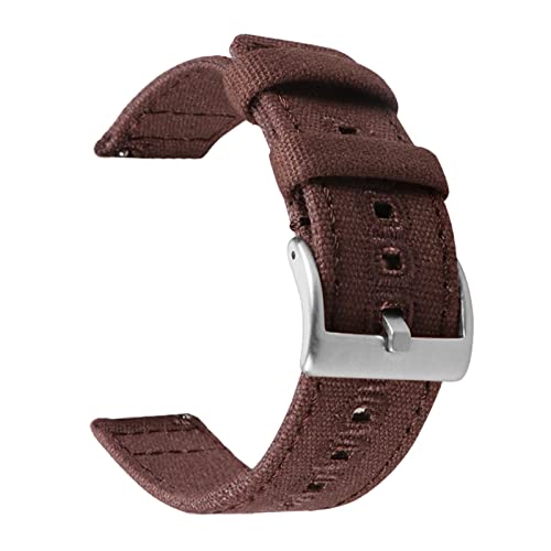 PLACKE Release Watch Armband for Männer Frauen Premium Nylon Uhr fit for Samsung Fit for Galaxy Fit for Huawei Uhr fit for Hamilton Fit for Khaki 18mm 20mm 22 mm (Color : Brown-silver buckle, Size : von PLACKE