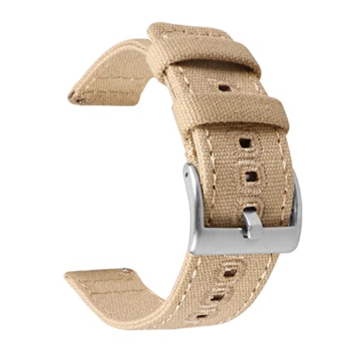 PLACKE Release Watch Armband for Männer Frauen Premium Nylon Uhr fit for Samsung Fit for Galaxy Fit for Huawei Uhr fit for Hamilton Fit for Khaki 18mm 20mm 22 mm (Color : Khaki-silver buckle, Size : von PLACKE
