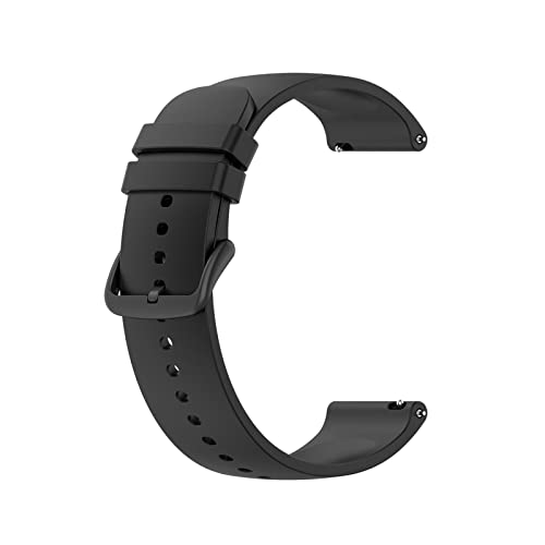 PLACKE Silikonarmband for Huami Fit for Amazfit Fit for GTS 3 GTS3. Dauerhaft Uhrenarmband Mode Schwarze Frau Mann Tägliche Tragen Armbanduhr Zubehör (Color : Black Black Button, Size : GTS 3) von PLACKE