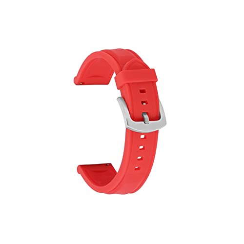 PLACKE Silikon Gummi -Sport -Uhren -Band Universal Handgelenksgürtel Armband 18mm 20 mm 22 mm 24 mm Pass for Samsung Gear S2 S3 Fit for Huawei Watch Männer Frauen (Color : Red01, Size : 18mm) von PLACKE