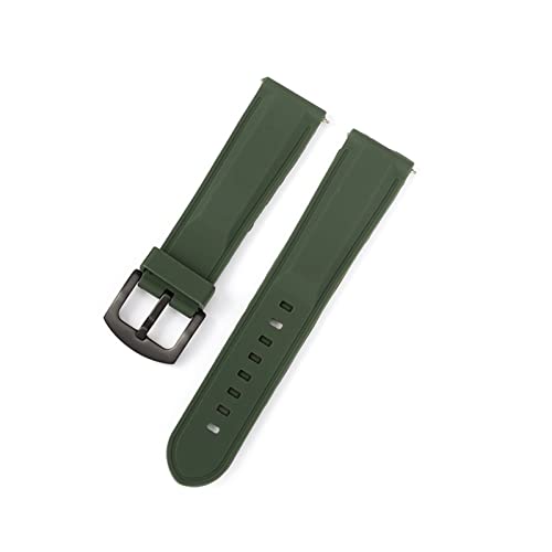 PLACKE Silikon Gummi -Sport -Uhren -Band Universal Handgelenksgürtel Armband 18mm 20 mm 22 mm 24 mm Pass for Samsung Gear S2 S3 Fit for Huawei Watch Männer Frauen (Color : Green02, Size : 18mm) von PLACKE