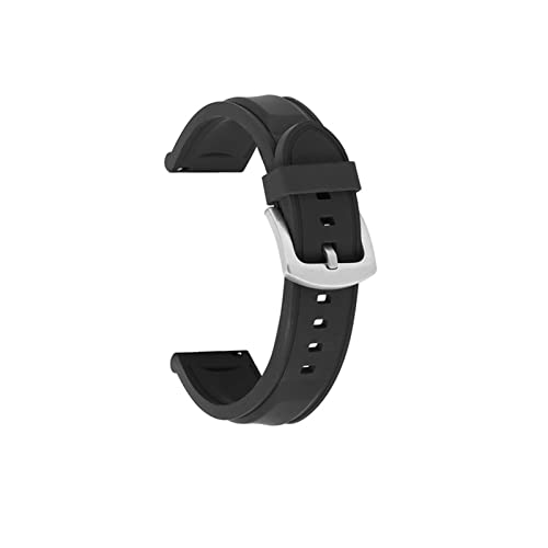 PLACKE Silikon Gummi -Sport -Uhren -Band Universal Handgelenksgürtel Armband 18mm 20 mm 22 mm 24 mm Pass for Samsung Gear S2 S3 Fit for Huawei Watch Männer Frauen (Color : Black01, Size : 22mm) von PLACKE