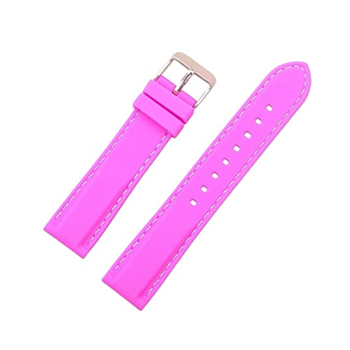 PLACKE Silikon Gummi -Sport -Uhr -Band Universal Watchband -Armband Armband 16 mm 18 mm 20 mm 22 mm 24 mm for Männer Frauen (Color : Pink, Size : 16mm) von PLACKE