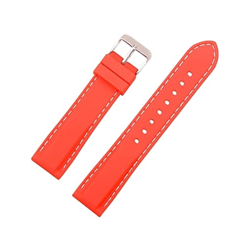 PLACKE Silikon Gummi -Sport -Uhr -Band Universal Watchband -Armband Armband 16 mm 18 mm 20 mm 22 mm 24 mm for Männer Frauen (Color : Red, Size : 18mm) von PLACKE