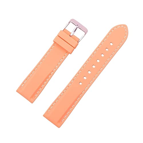 PLACKE Silikon Gummi -Sport -Uhr -Band Universal Watchband -Armband Armband 16 mm 18 mm 20 mm 22 mm 24 mm for Männer Frauen (Color : Orange, Size : 24mm) von PLACKE