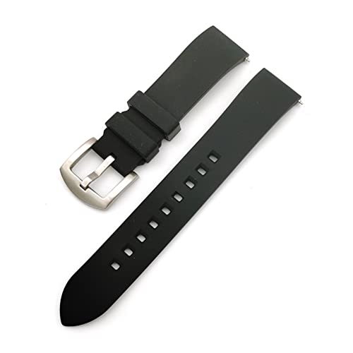 PLACKE Silikon Uhrengurt 18mm 20 mm 22 mm 24mm Sport Watchband Schwarzes rot (Color : Black, Size : 22mm) von PLACKE
