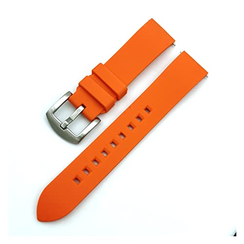 PLACKE Silikon Uhrengurt 18mm 20 mm 22 mm 24mm Sport Watchband Schwarzes rot (Color : Orange, Size : 18mm) von PLACKE