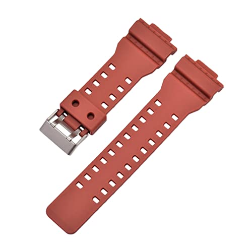 PLACKE Gummi-Uhren-Band-Gurt for Casio Fit for G-Shock GA-100 110 120 GA100 Ersatz 16 mm schwarz rot wasserdichte Uhrenbänderzubehör (Color : Red, Size : 16mm) von PLACKE