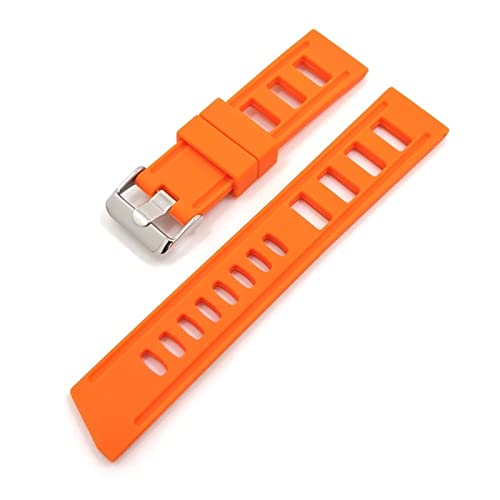 PLACKE Watchband Silicon Gummi -Uhr -Gurtbänder wasserdicht 20mm 22mm Uhrengürtel for Seiko (Color : Orange, Size : 20mm) von PLACKE