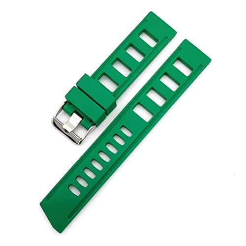 PLACKE Watchband Silicon Gummi -Uhr -Gurtbänder wasserdicht 20mm 22mm Uhrengürtel for Seiko (Color : Green, Size : 22mm) von PLACKE
