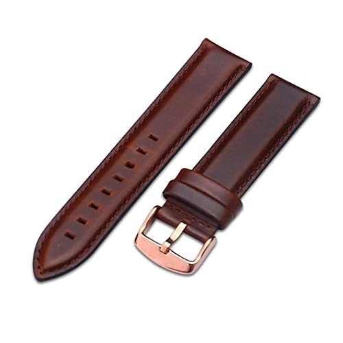 PLACKE Uhrenarmbanduhr Band braun Rose Goldverschluss Uhrenband 16mm 17mm 18mm 20mm Uhr Uhr Strap Fit for DW. Fit for Daniel Fit for Wellington (Color : Rose-Brown, Size : 13mm) von PLACKE