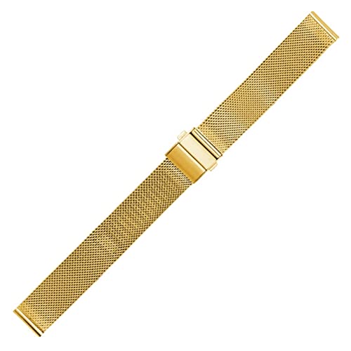 PLACKE Uhrenband 16 mm 18 mm 20 mm 22 mm silbergold Gold Edelstahl -Gurtband Ersatz Armband Passform for Smart Watch Universal Fit for Mailänder (Color : Gold, Size : 18mm) von PLACKE