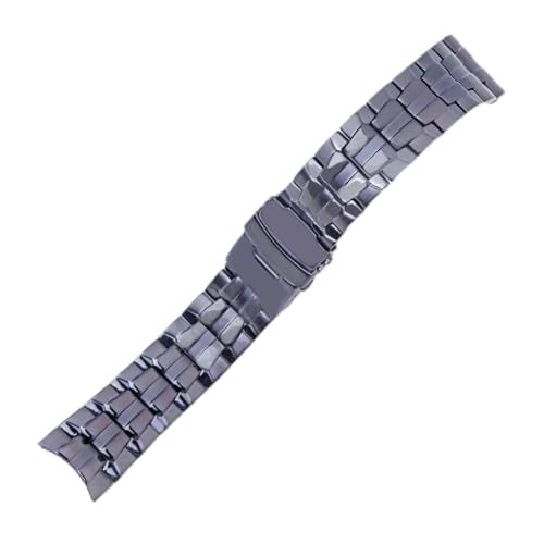 PLACKE Edelstahl wasserdichtes Riemenarmband for Casio EF-550D EF550D EF550 Faltenschnalle Ersatzmetallarmbands Riemenarmband (Color : Black) von PLACKE