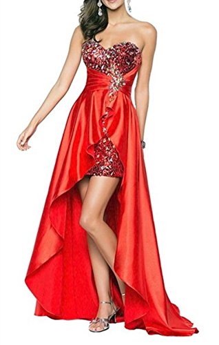 PLAER Frau Sexy Schwalbenschwanz BH Kleider Hochzeitsbrautjunfer Kleid Party Abend Kleid Cocktail Kleid (EU 38, Rot) von PLAER