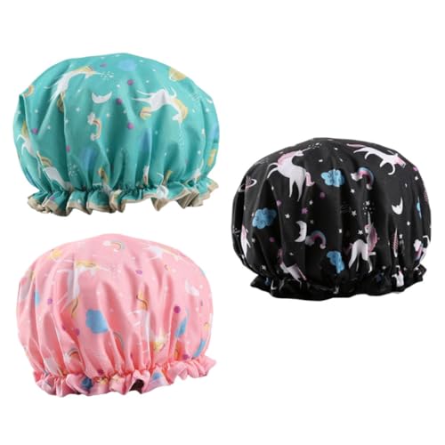 PLAFOPE Haar-duschhauben-set 3er-pack Weich Bequem Staubdicht Für Damen Herren Jungen Und Mädchen Einfach Zu Tragen von PLAFOPE