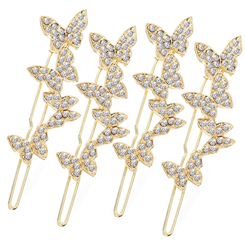 PLAFOPE 4stücke Vintage Schmetterling Haarclips Mit Strass Dekorative Haarklammern Für Elegante Frisuren Accessoire Für Damen Und Mädchen von PLAFOPE