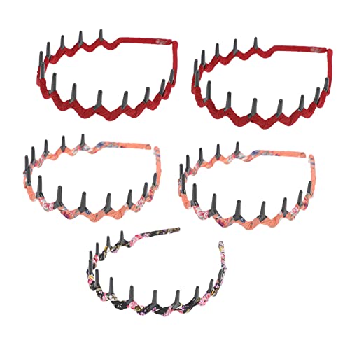PLAFOPE 5 Stück Zahnkamm Stirnbänder Rutschfestes Leoparden Haarband Aus Chiffon Unisex Haarschmuck Für Make up Und Gesichtswäsche Langlebiges Kamm Design Für Damen Und Herren Für von PLAFOPE
